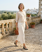 Worn with cropped linen