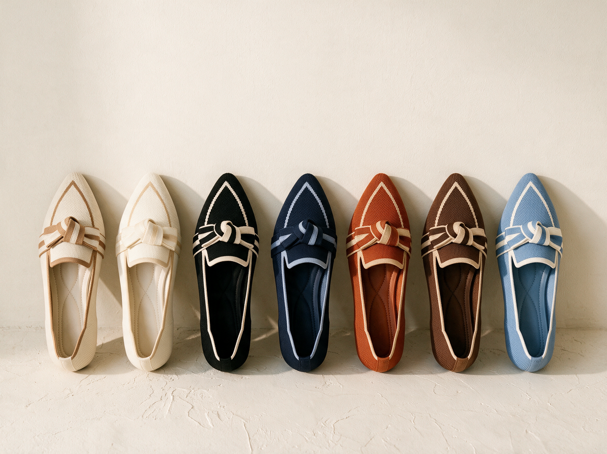 All seven colourways — Bone, Ivory, Black, Navy, Terracotta, Espresso, Cornflower