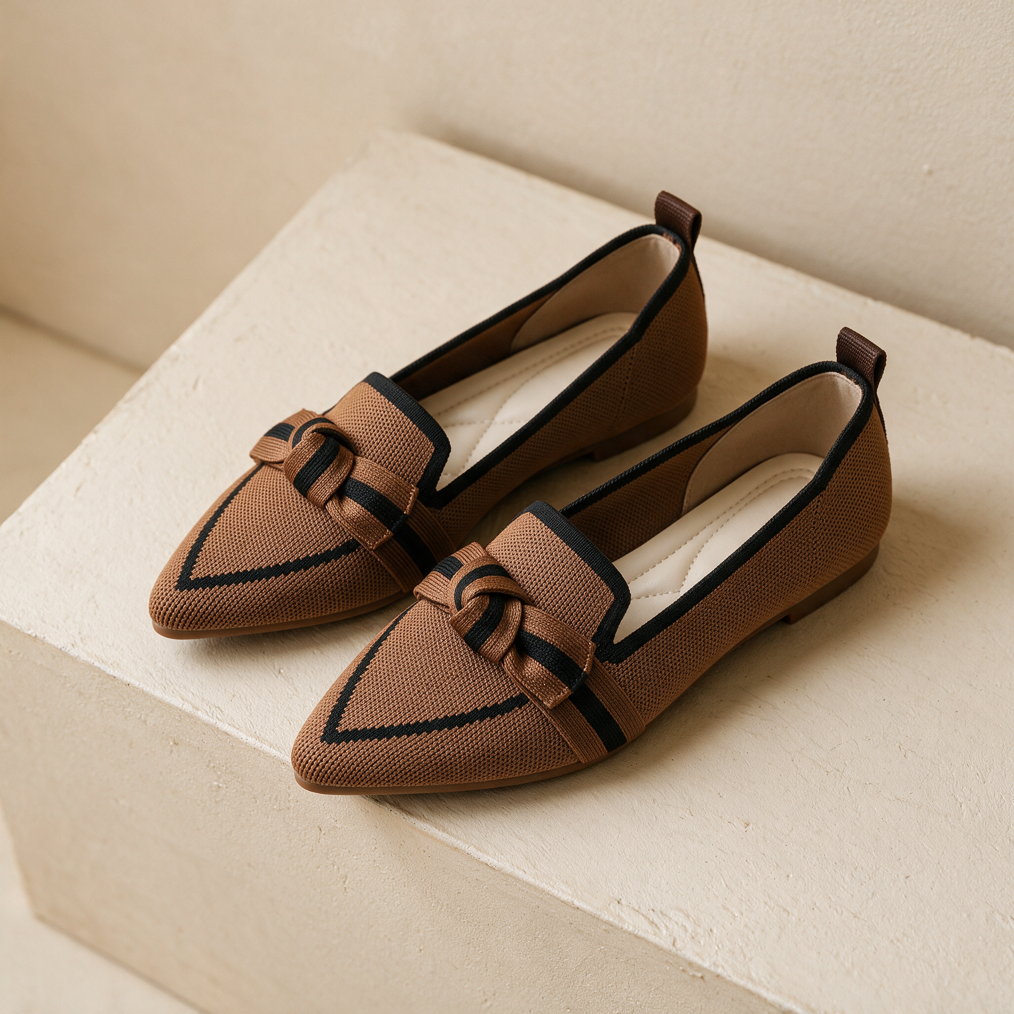 The Long Weekend Loafers in Espresso — chocolate brown knit, black line and trim