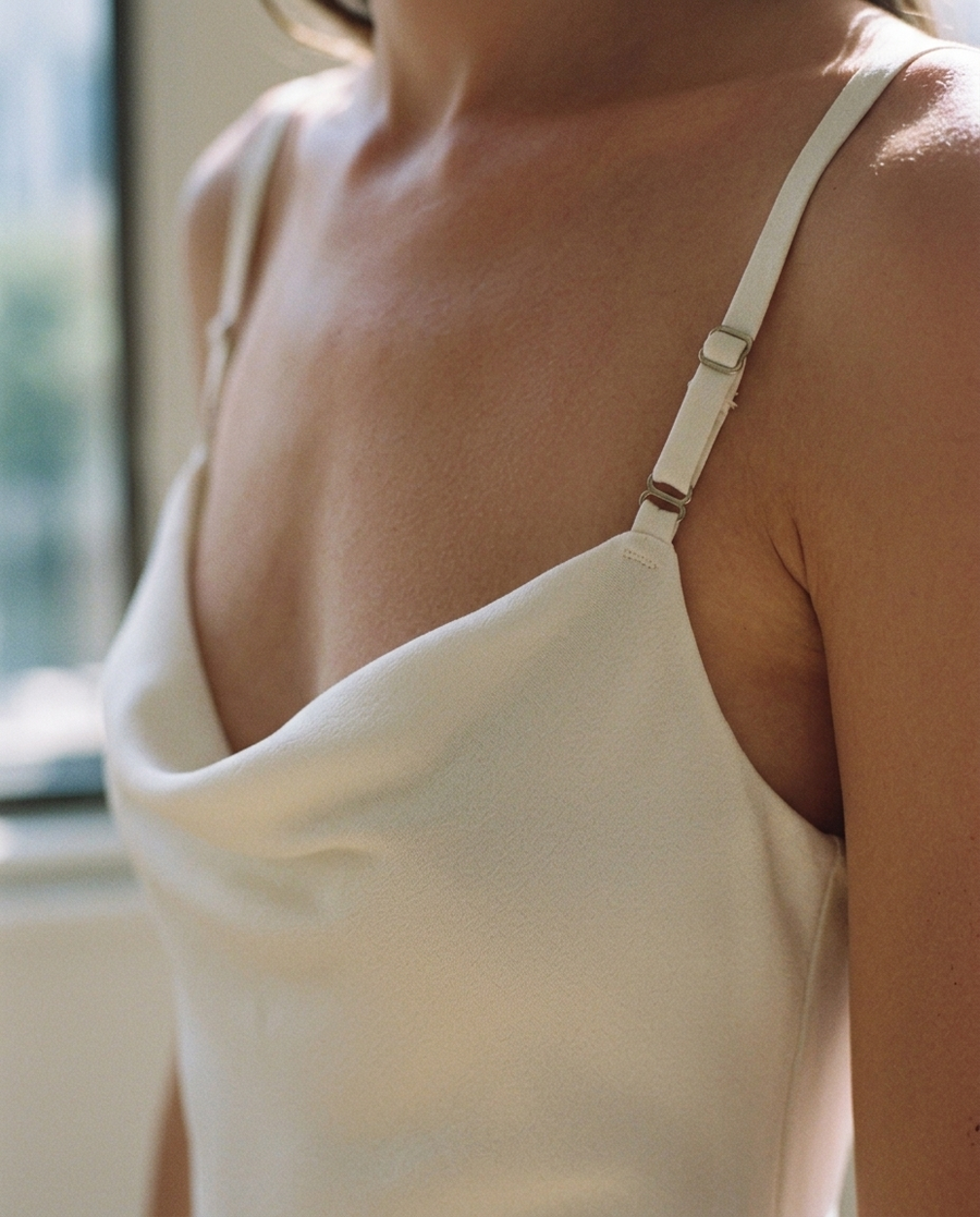 Cowl neckline · satin-touch viscose
